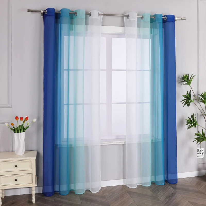 Transparente Vorhänge mit Farbverlauf 2er Set