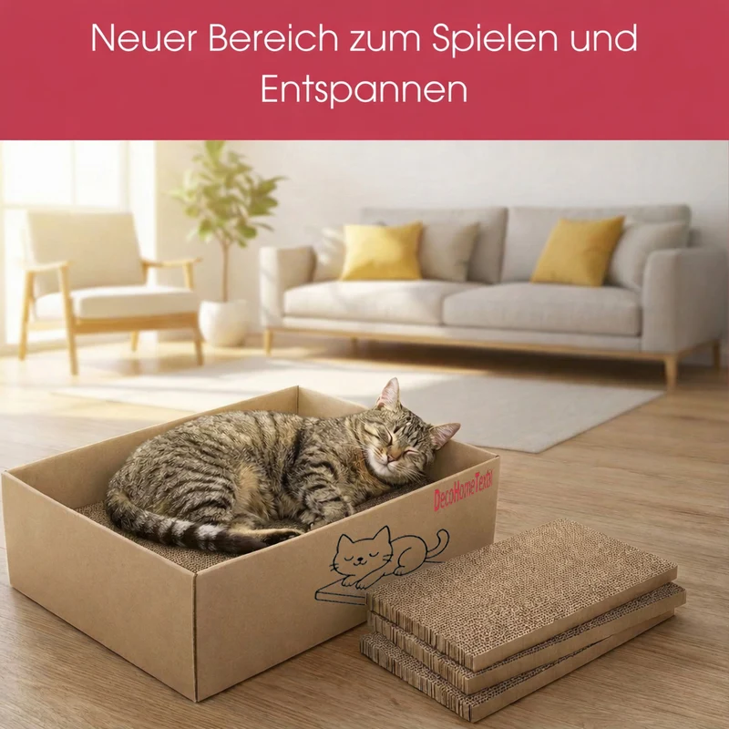 Kratzbrett für Katzen Krallen Kiste 44 x 29,5 x 13 cm Kratzpappe Kratzmatte Krallenpflege