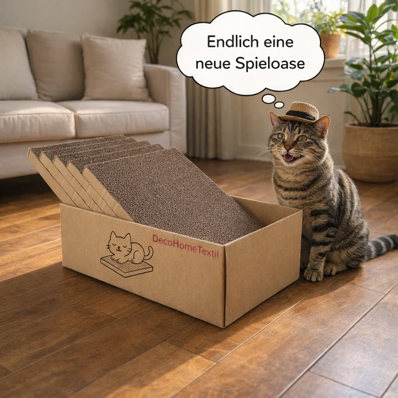 Kratzbrett für Katzen Krallen Kiste 44 x 29,5 x 13 cm Kratzpappe Kratzmatte Krallenpflege
