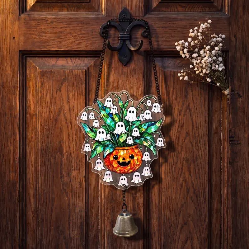 Halloween-Acryl-Sonnenfänger-Hängeornament mit Glocke