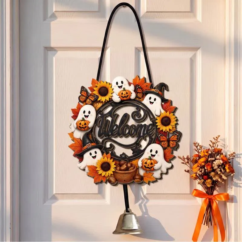 Gotisches Halloween-Türschild aus Holz