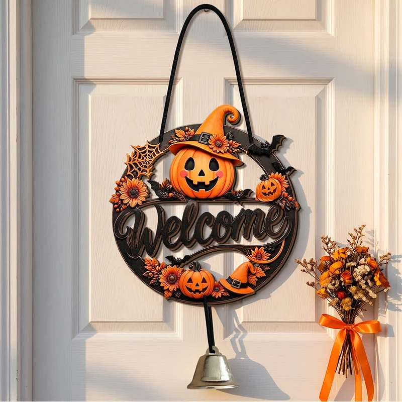 Gotisches Halloween-Türschild aus Holz