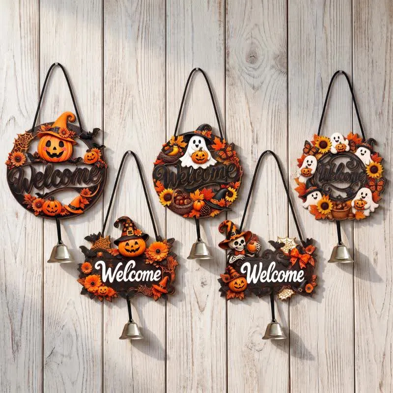 Gotisches Halloween-Türschild aus Holz