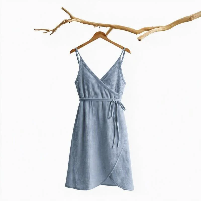 Unifarbenes ärmelloses Loungekleid