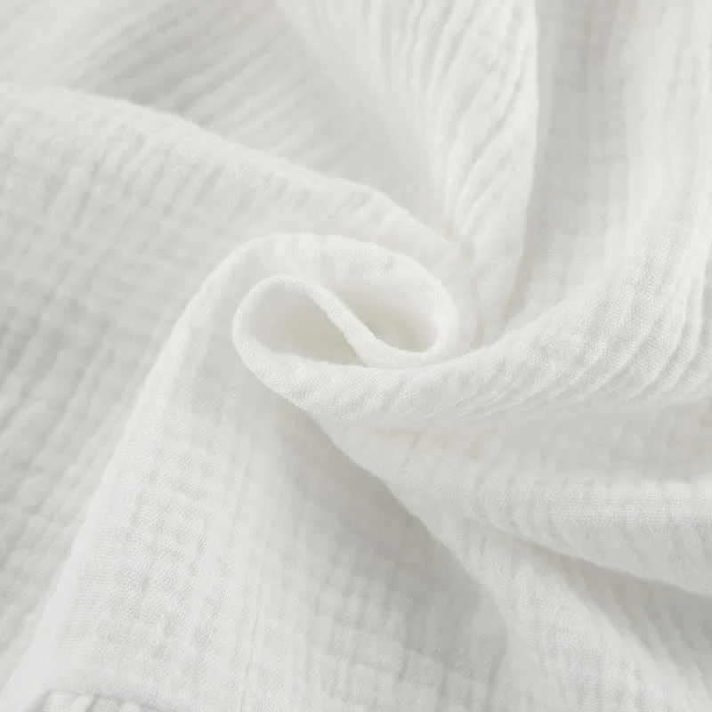 Loungewear-Set aus weißem Baumwollgaze