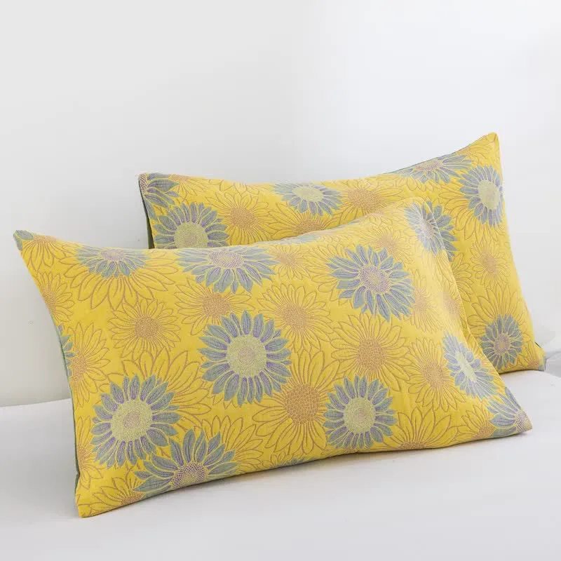 Retro-Sonnenblumen-Baumwollgaze-Decke