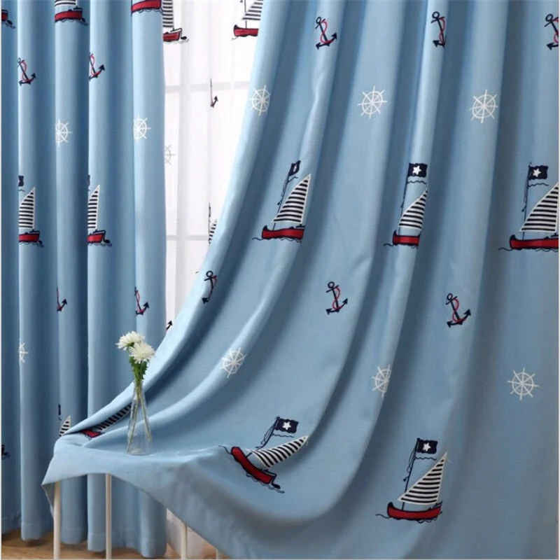 Verdunkelungsvorhang Kinderzimmer mit maritimen Motiven
