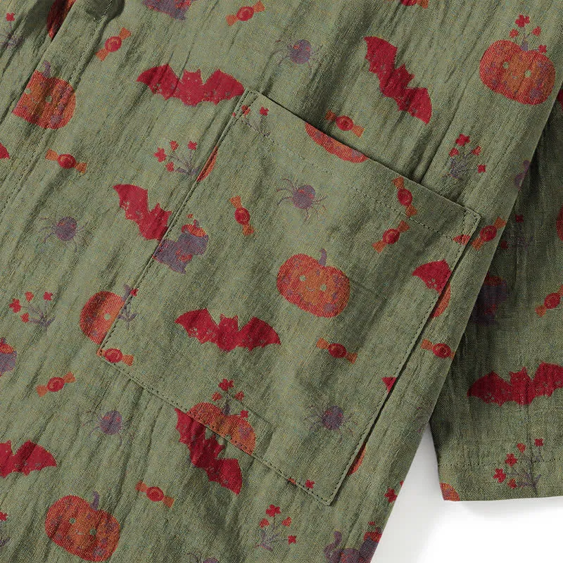 Halloween Kürbis Fledermaus Baumwollpyjama-Set