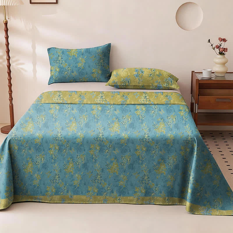 Wendbare Tagesdecke aus Baumwolle mit Vintage-Blumenmuster