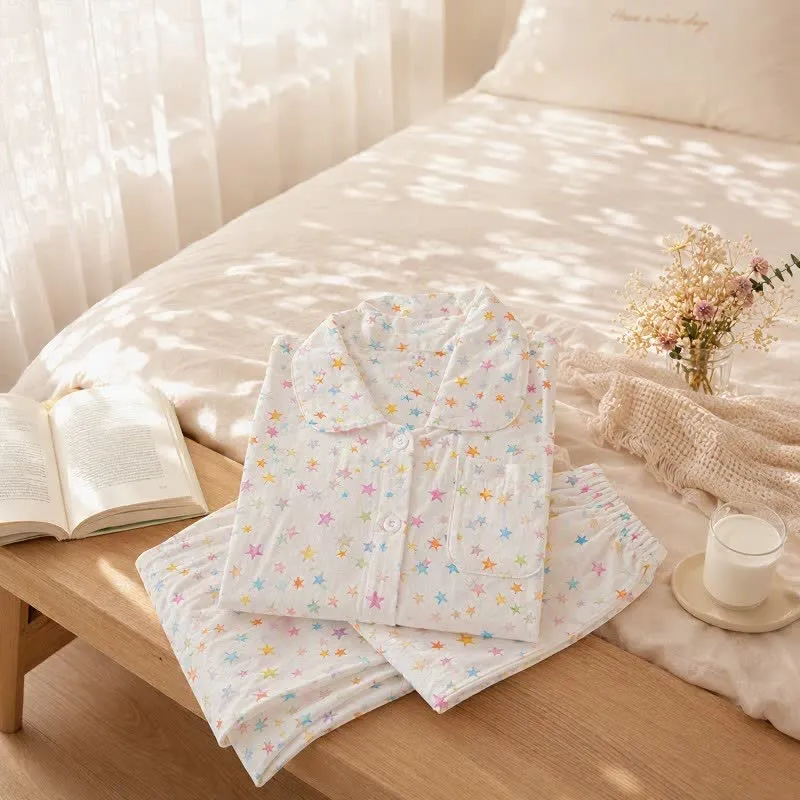 Baumwoll-Langarmpyjama-Set „Sweet Star“