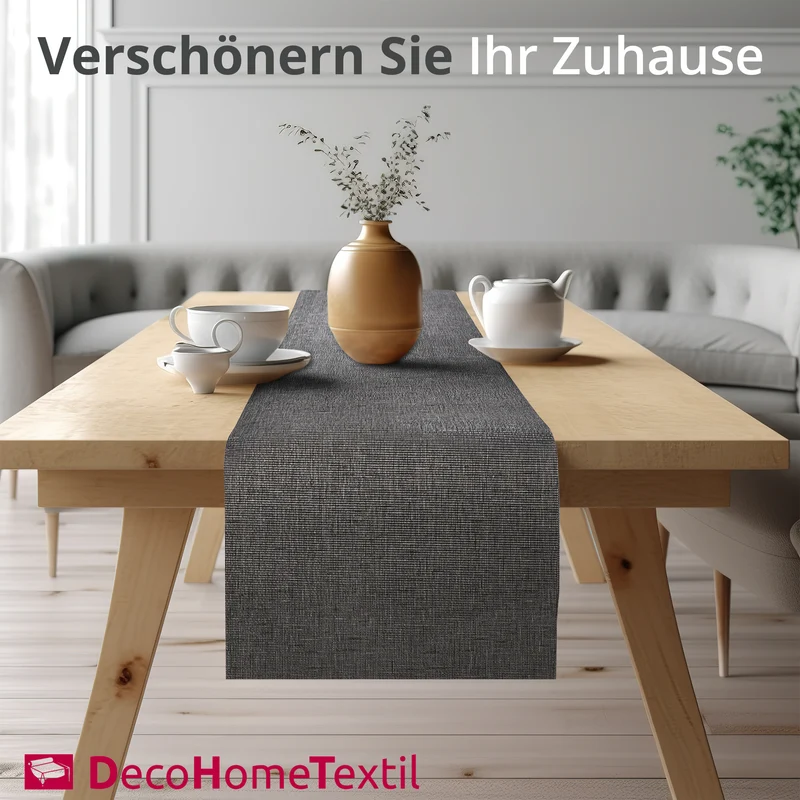 Miami Tischläufer metallik grau