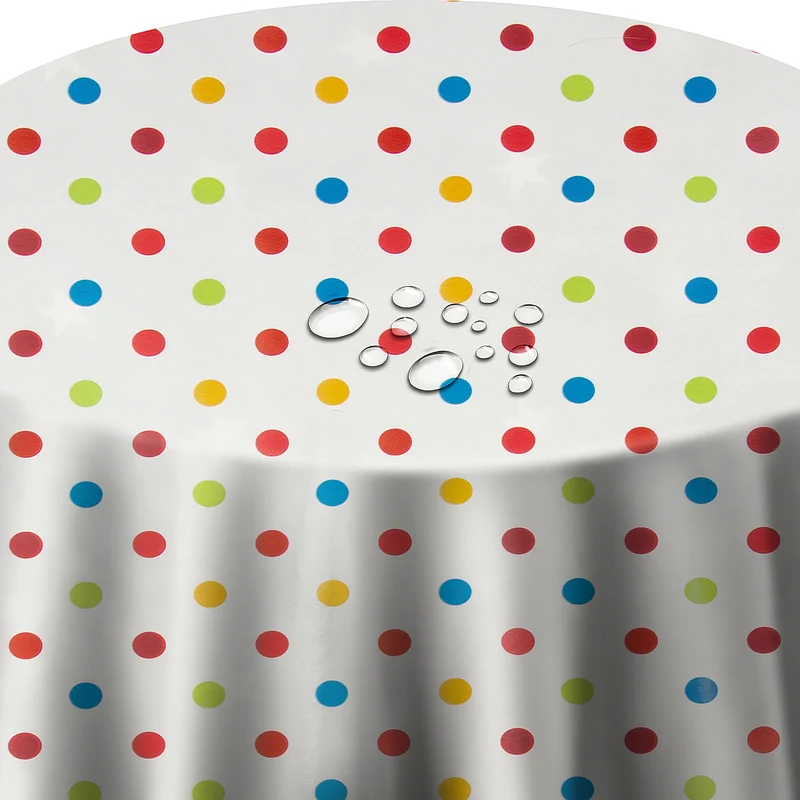 Wachstuch Punkte Bunt rund / oval