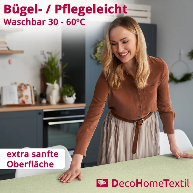 Leinen Optik Tischdecke eckig hellgrün