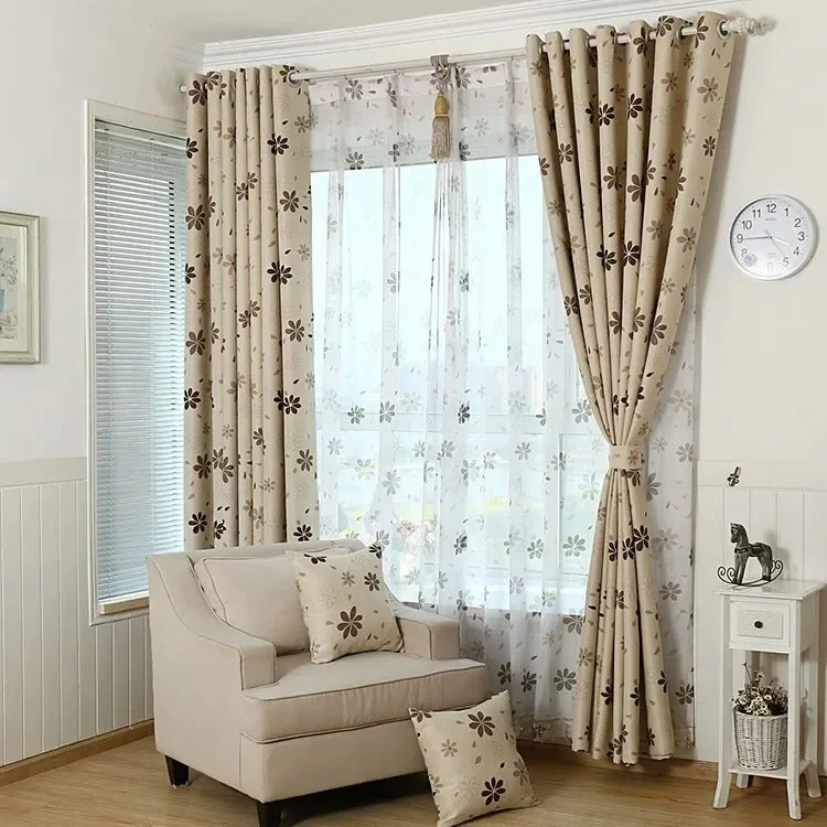 Moderner Verdunkelungsvorhang mit Blumen-Design