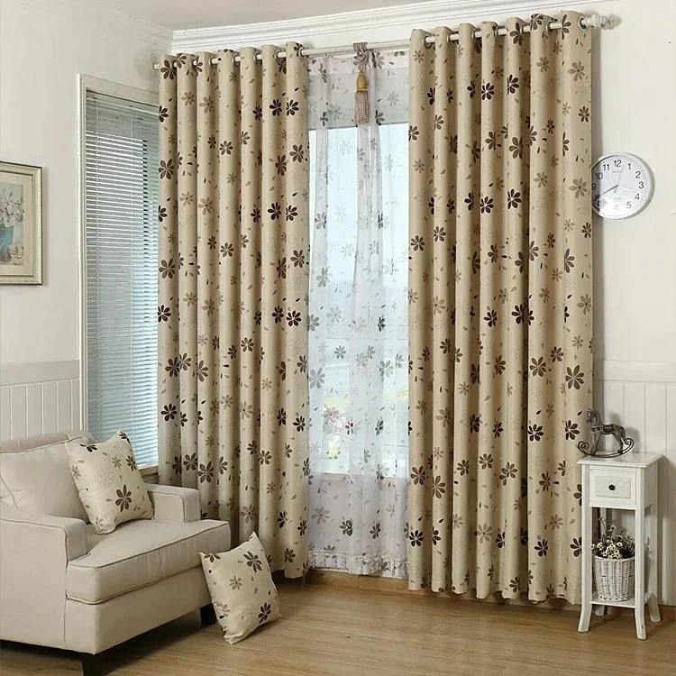 Moderner Verdunkelungsvorhang mit Blumen-Design