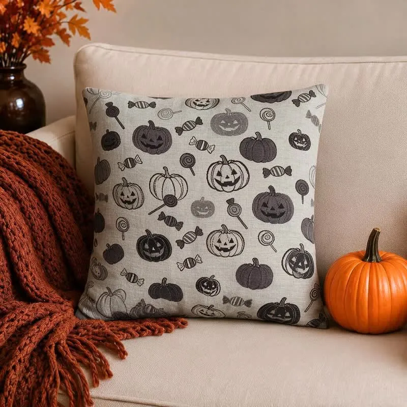 Halloween-Kürbis-Süßigkeiten-Baumwollkissen