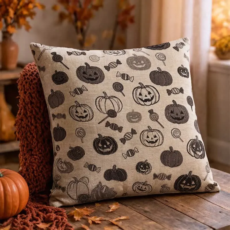 Halloween-Kürbis-Süßigkeiten-Baumwollkissen
