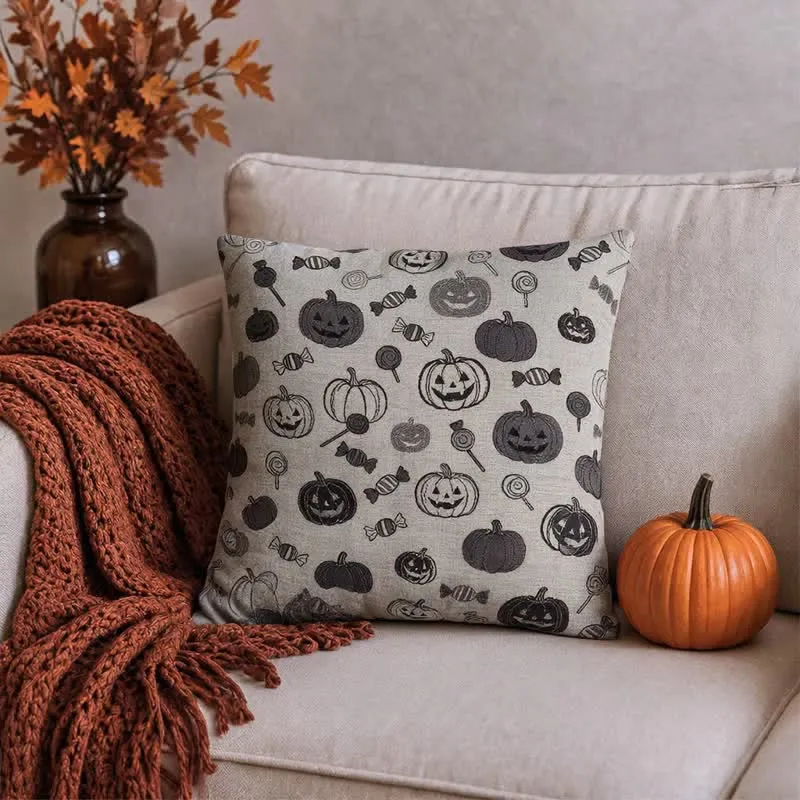 Halloween-Kürbis-Süßigkeiten-Baumwollkissen
