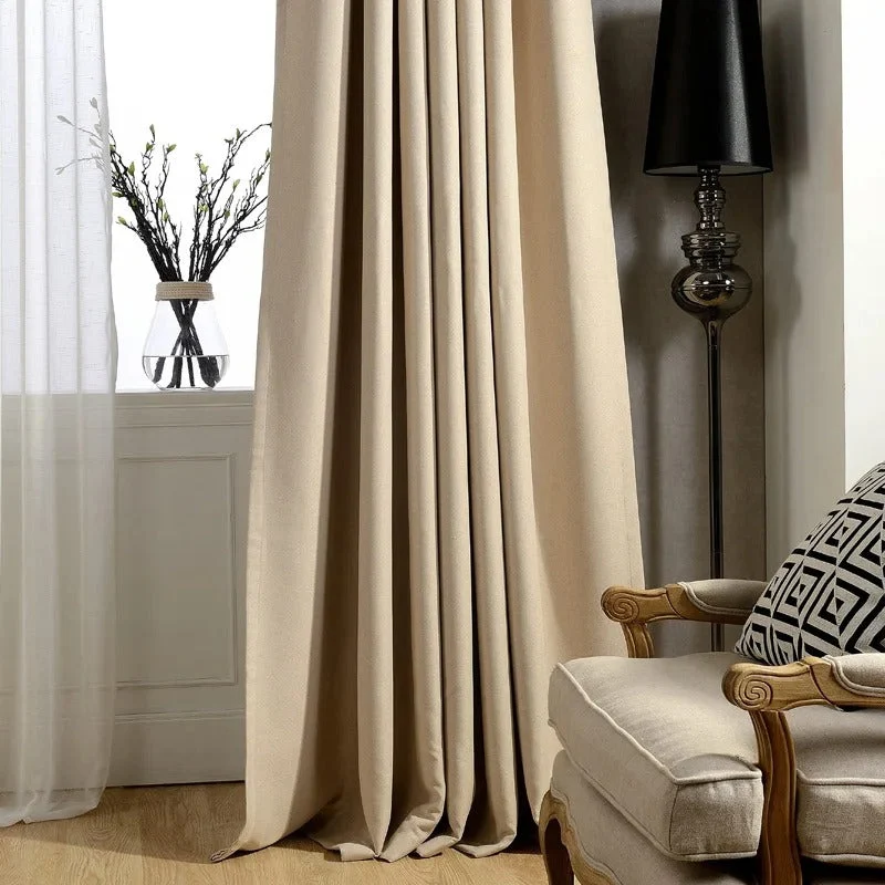 Einfarbiger Verdunkelungsvorhang Thermo in Beige