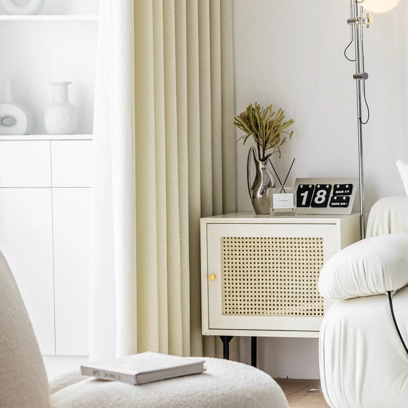 Struktur-Verdunkelungsvorhang Beige mit Muster