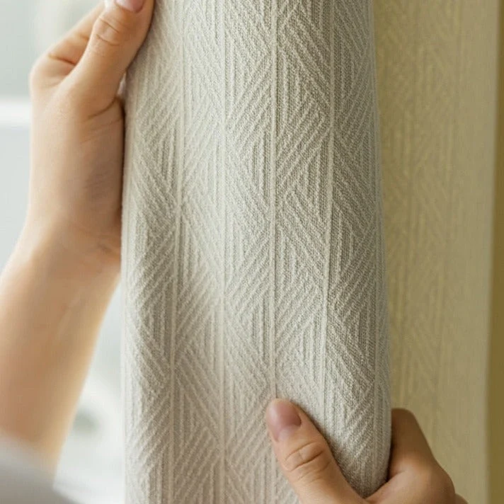 Struktur-Verdunkelungsvorhang Beige mit Muster