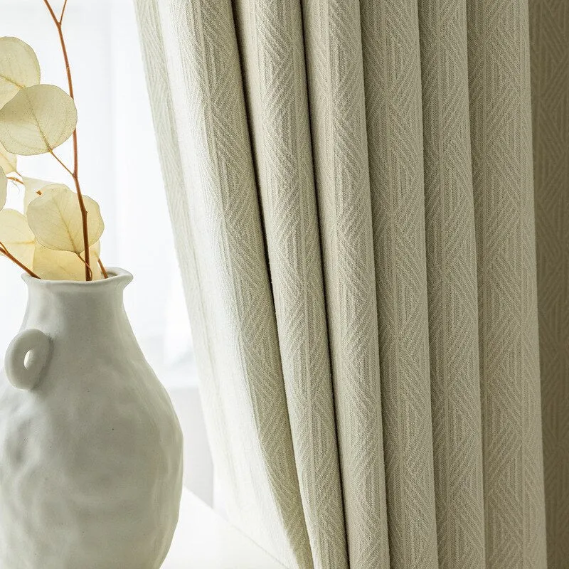 Struktur-Verdunkelungsvorhang Beige mit Muster