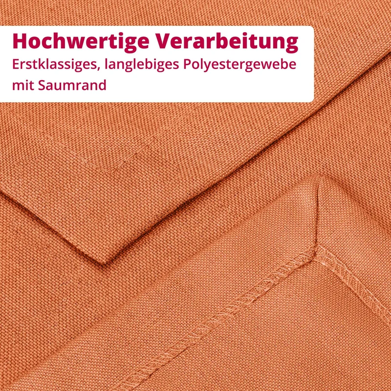 Leinen Optik Tischdecke oval / rund orange