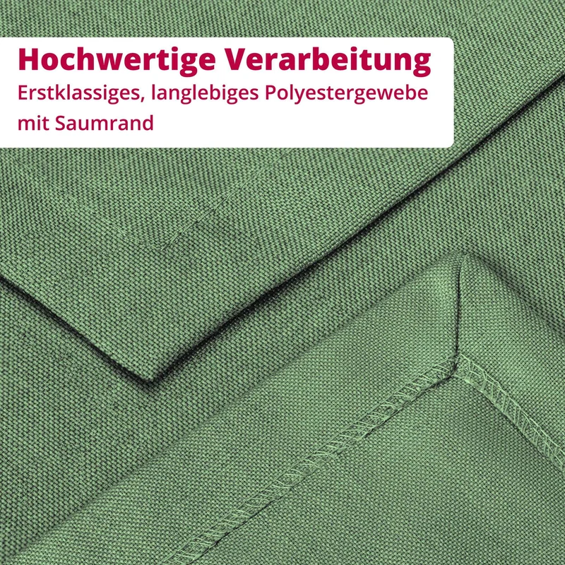 Leinen Optik Tischdecke oval / rund dunkelgrün