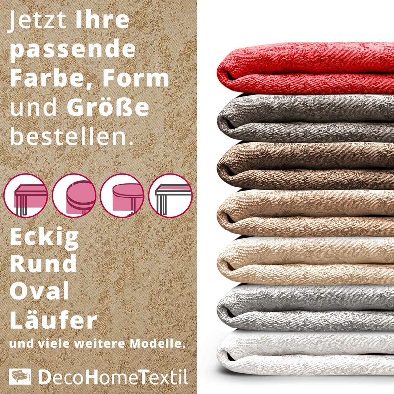 Jacquard Tischdecke Granit beige sand eckig