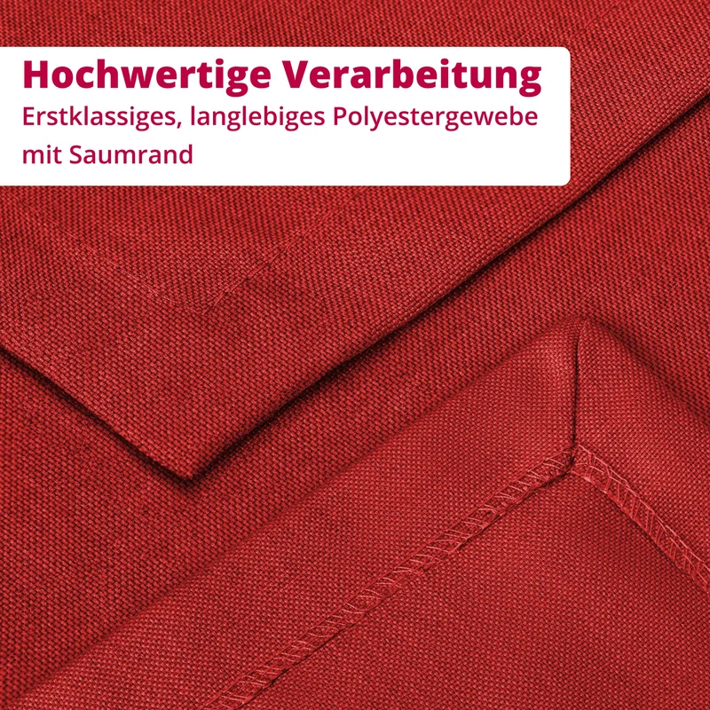 Leinen Optik Tischdecke eckig rot