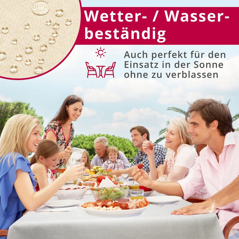 Leinen Optik Tischdecke eckig champagner