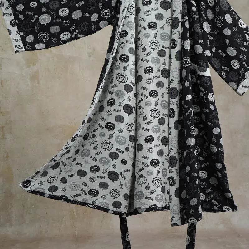 Halloween-Kürbis-Süßigkeiten-Baumwollkimono-Bademantel