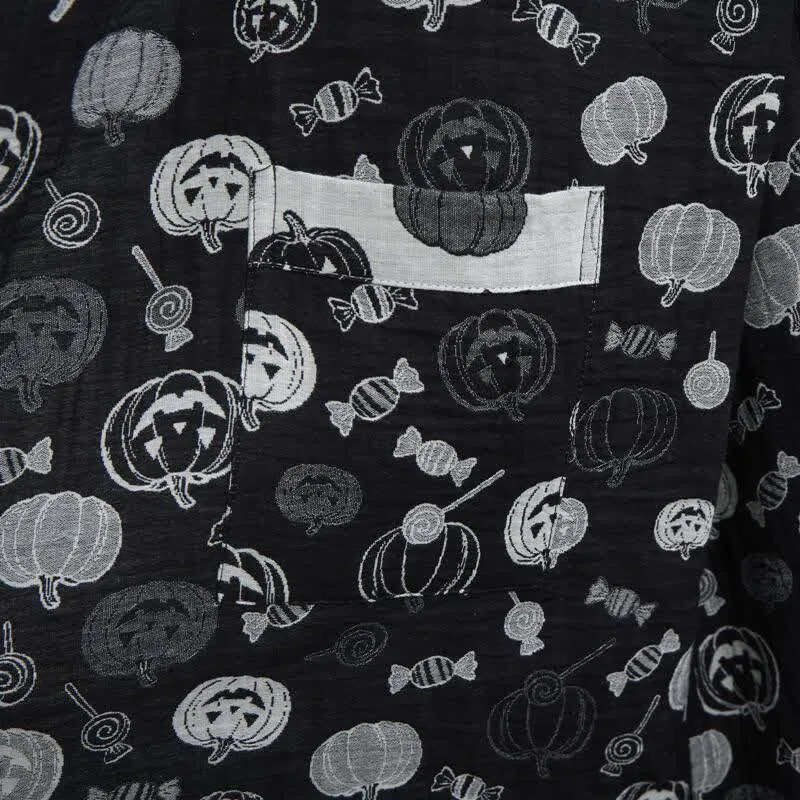 Halloween-Kürbis-Süßigkeiten-Baumwollkimono-Bademantel