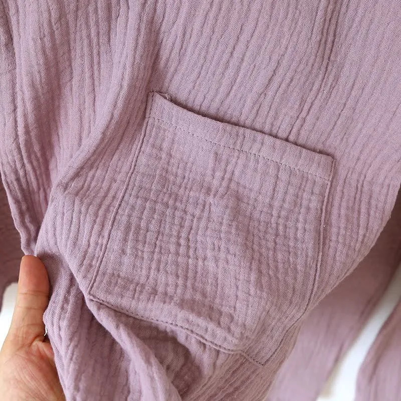 Unisex Minimalistischer Kimono aus Baumwollgaze Loungewear