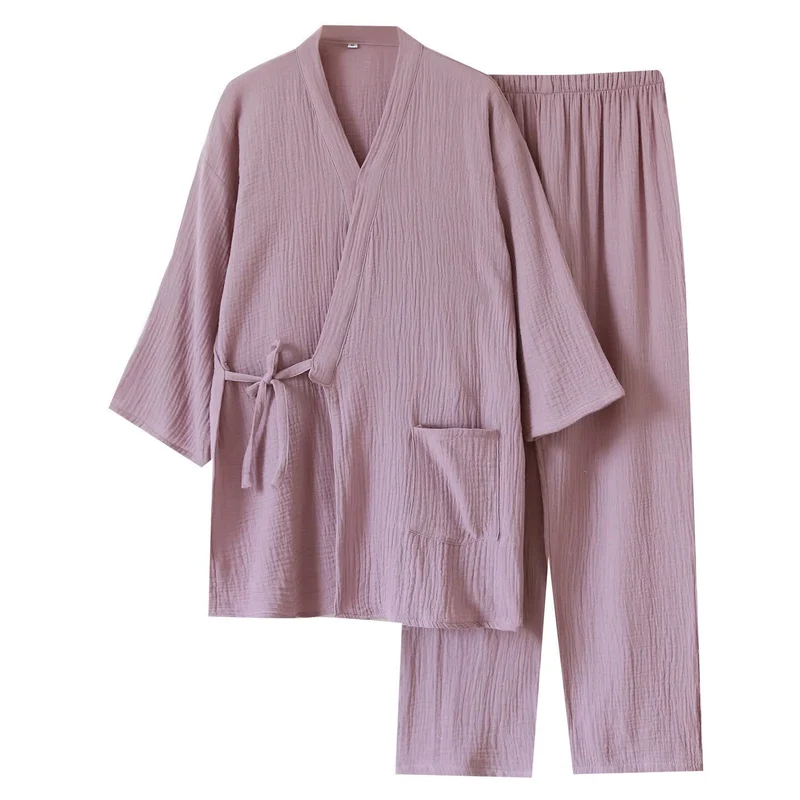 Unisex Minimalistischer Kimono aus Baumwollgaze Loungewear
