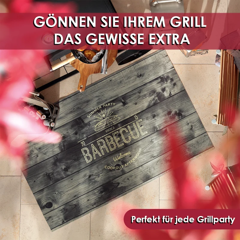 Grillmatte mit Anti-Rutsch | Bodenschutzmatte für Grill 75 x 120 cm