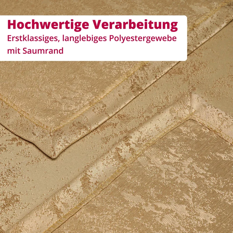 Jacquard Tischdecke Granit champagner oval