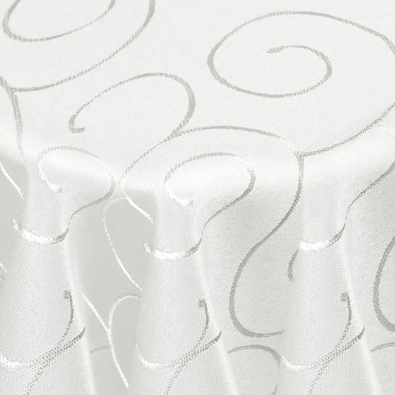 Kringel Ornamente Tischdecke Weiß rund