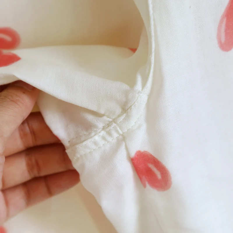 Loungewear-Set aus Baumwollgaze mit Herzmuster (3-teilig)