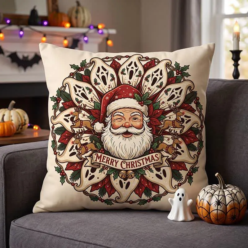 Gruseliges Weihnachtsmann-Plüschkissen