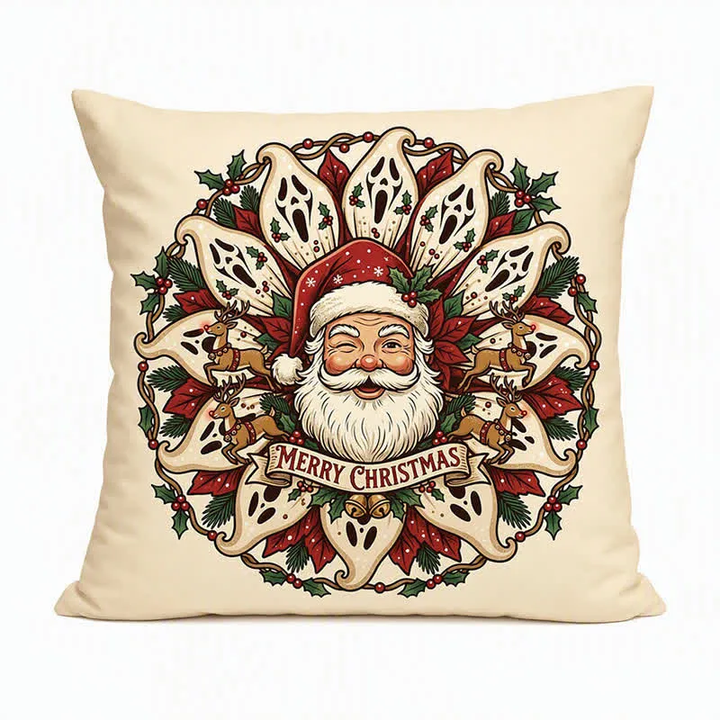 Gruseliges Weihnachtsmann-Plüschkissen