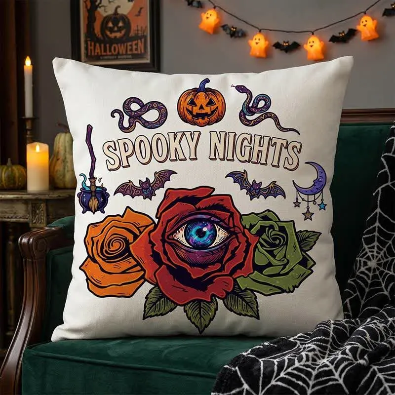 Halloween-Augapfel-Rose-Gothic-Zierkissen
