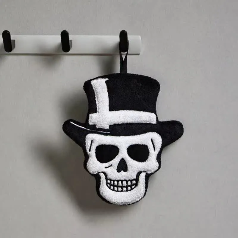 Gothic-Totenkopf-Fleece-Handtuch zum Aufhängen