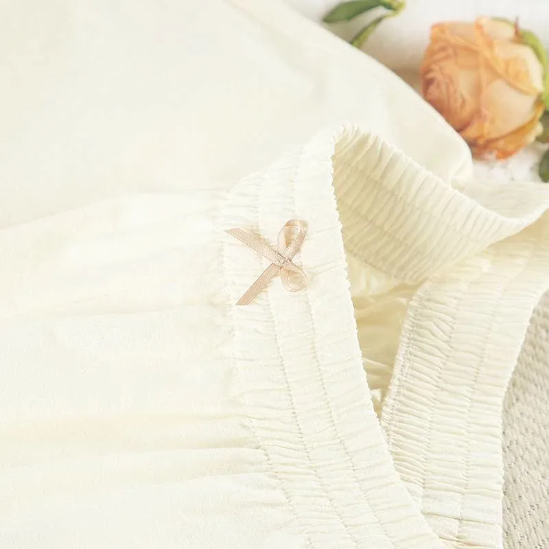 Schickes Loungewear-Set aus Baumwolle mit Rüschensaum