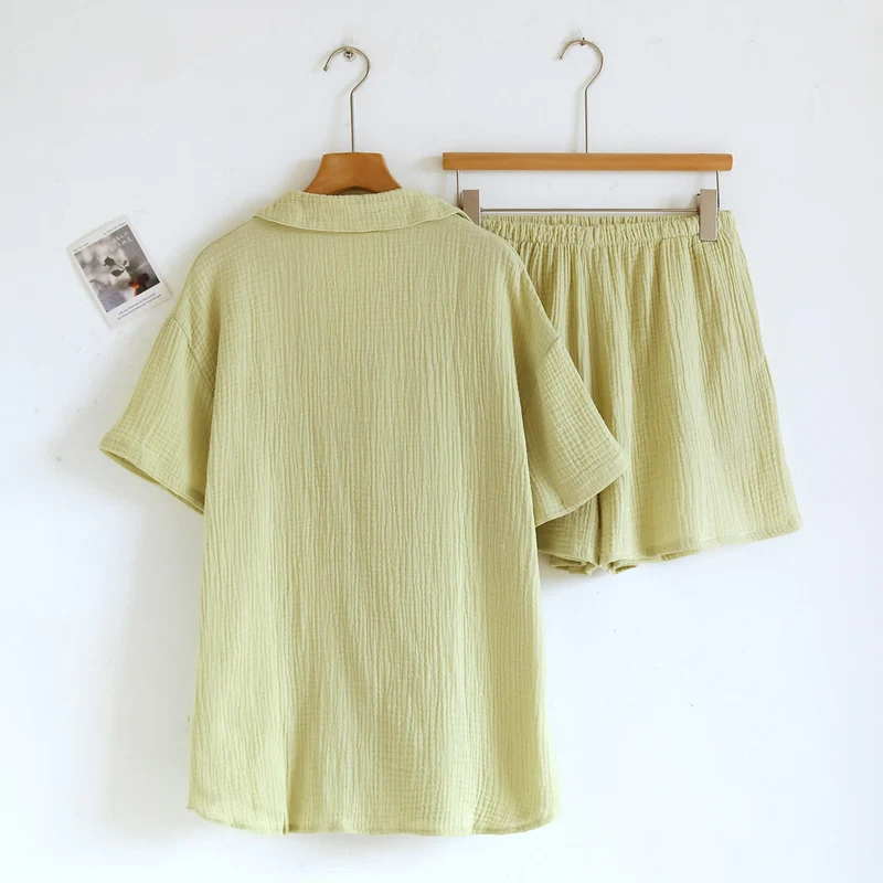 Loungewear-Set aus Baumwollgaze mit Knopfleiste