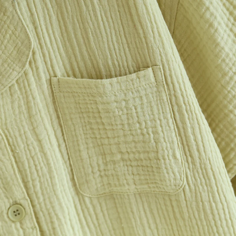 Loungewear-Set aus Baumwollgaze mit Knopfleiste