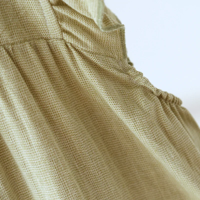 Baumwoll-Loungekleid mit eckigem Ausschnitt und Rüschen