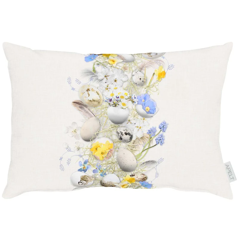 APELT 6810 Kissen Oster-Motiv Ostereier und Blüten
