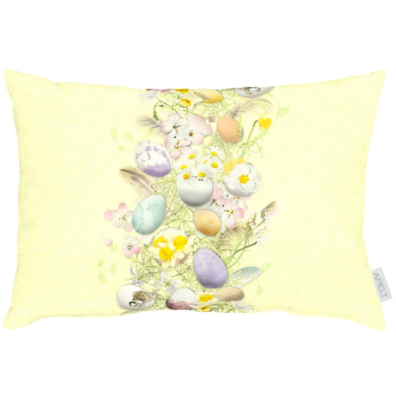 APELT 6810 Kissen Oster-Motiv Ostereier und Blüten