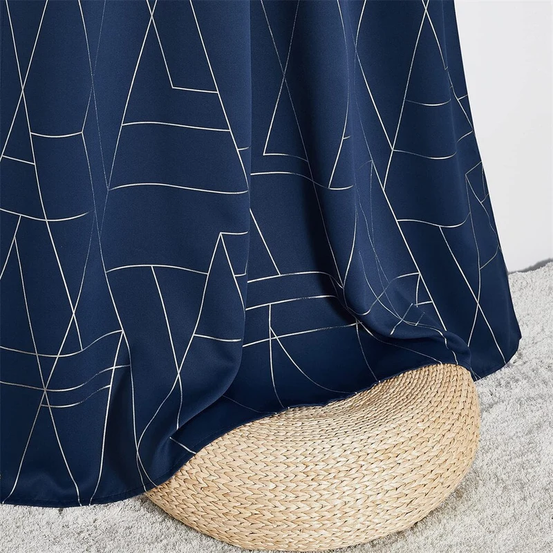 Verdunkelungsvorhang Hamina Blau geometrisches Muster